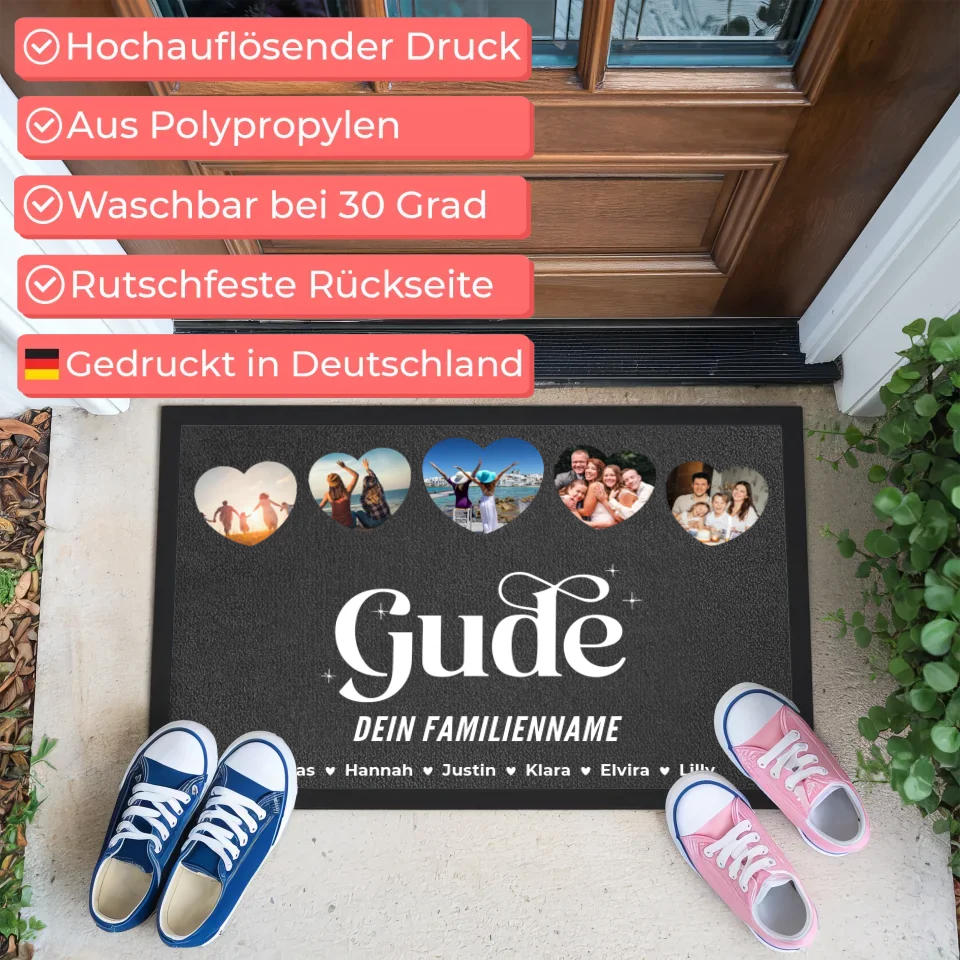 Individuelle Fußmatte Familie Willkommen Auf Ungarisch Üdvözöljük mit Name 3