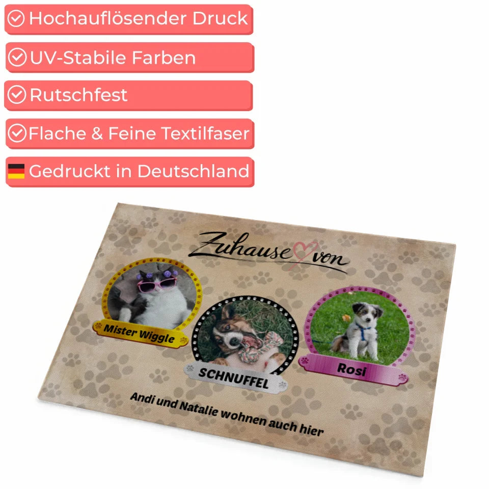 Personalisierte Fußmatte für Zuhause von Katzen und Hunden mit Name und Foto 4