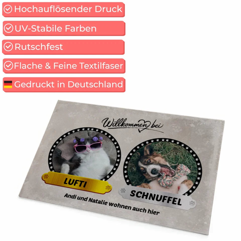 Willkommen Bei Hundebild auf Fußmatte für 5 Haustiere 4