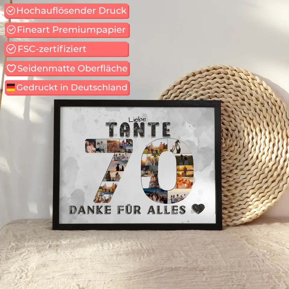 70 Geburtstag Tante Geschenk Personalisiertes Poster