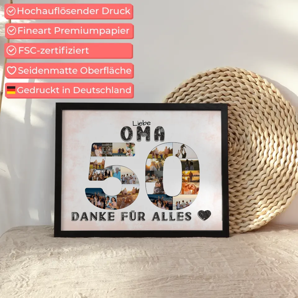 50 Geburtstag Oma Geschenk Personalisiertes Poster