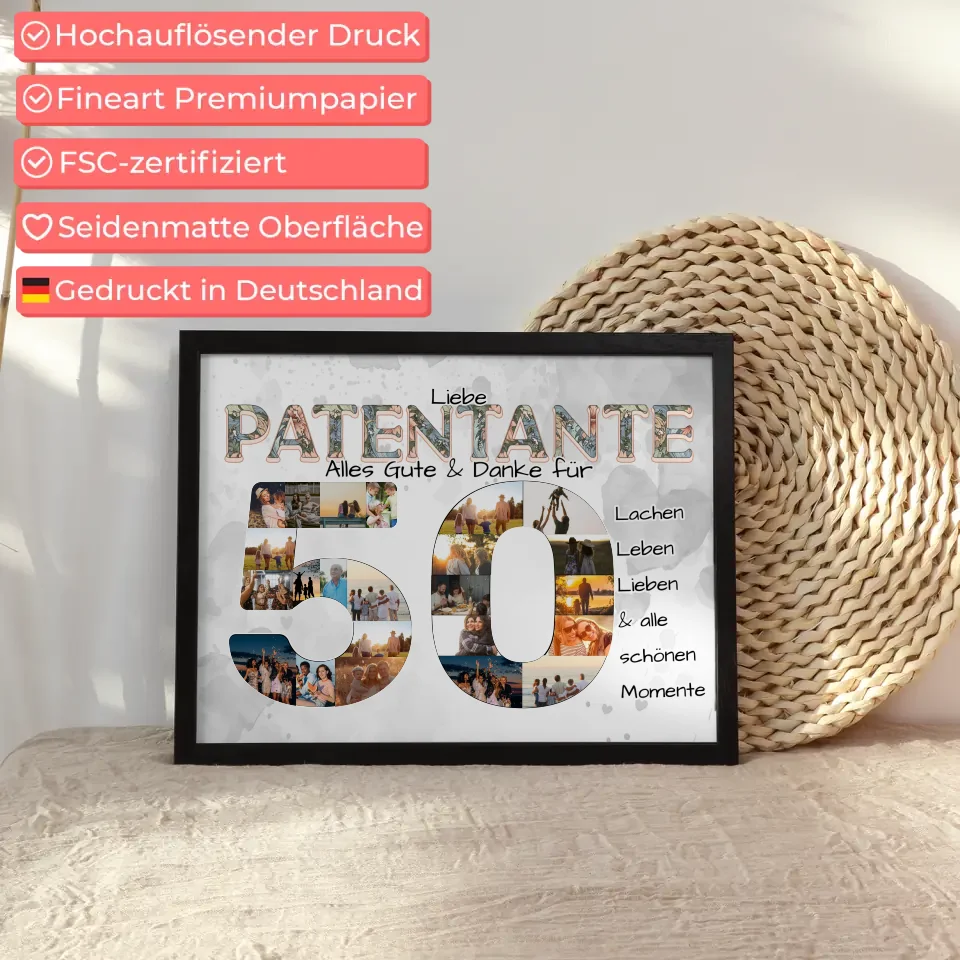 Geschenke Poster 50 Geburtstag für Patentante Danke für Alles
