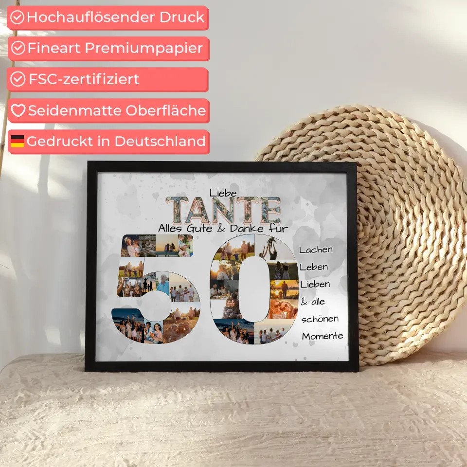 Geschenke Poster 50 Geburtstag für Tante Viele Fotos