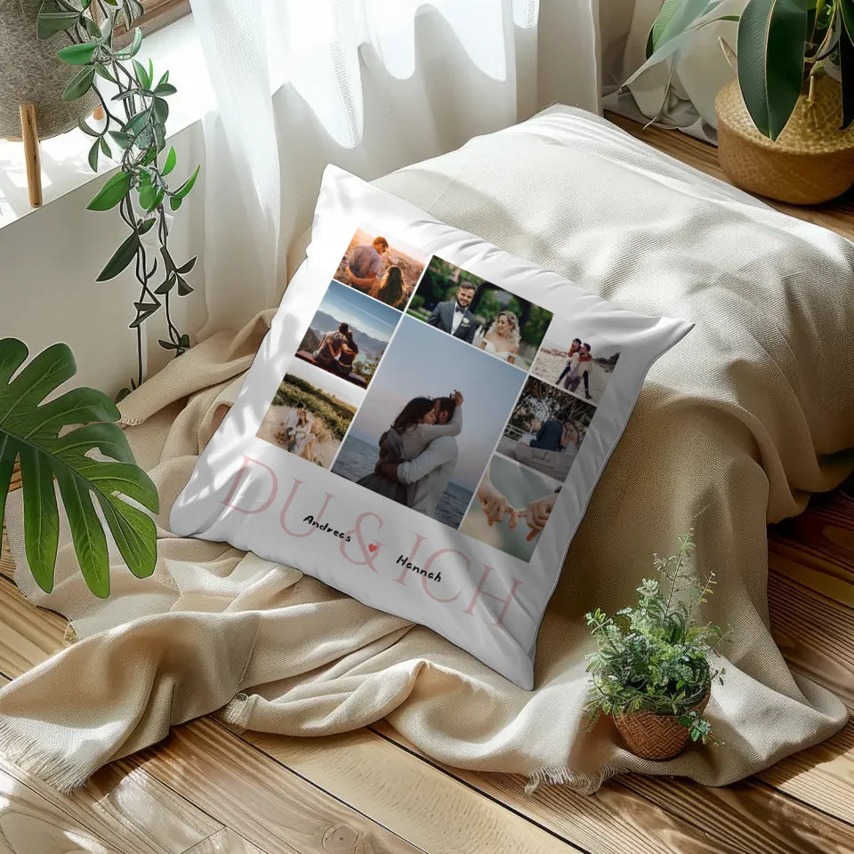 Kissen Personalisiert Paare für Valentinstag Fotocollage 8 Fotos