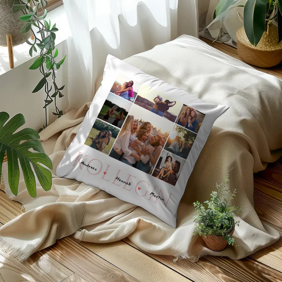 Individuelles Kissen für Kollegin zur Verabschiedung 8 Fotos & Namen