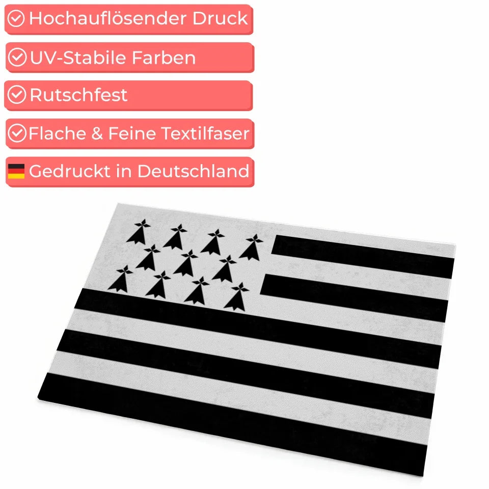 Personalisierte Fußmatte mit Länderflagge und Wunschtext Bretagne 4