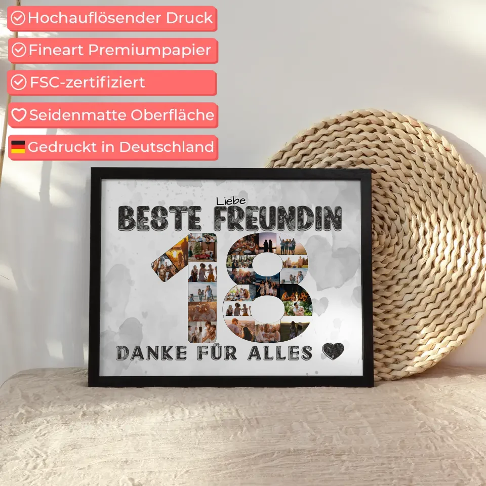 18 Geburtstag Danke für Alles Poster personalisiert für