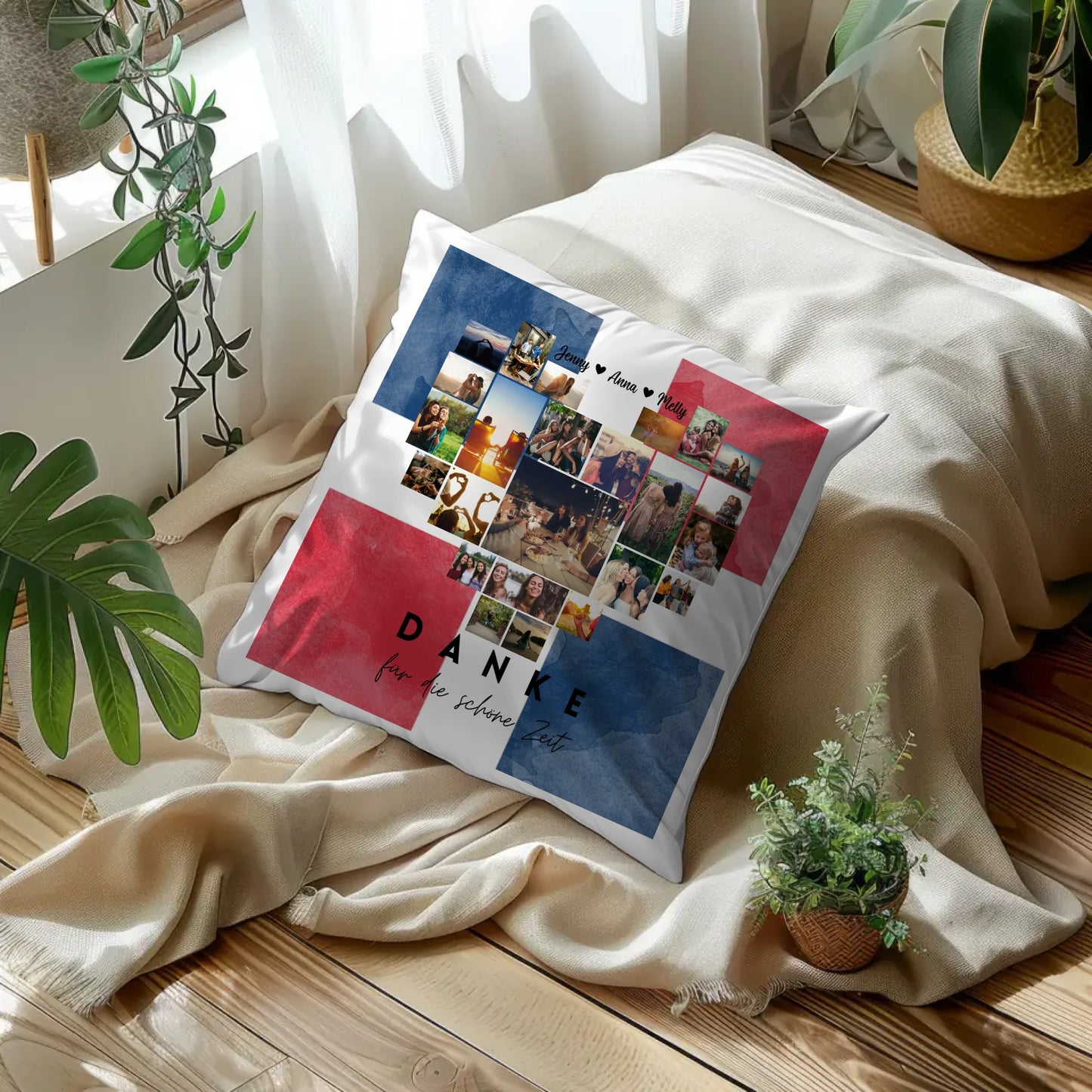 Kissen personalisiert Fotocollage Beste Freundin Dominikanische Republik