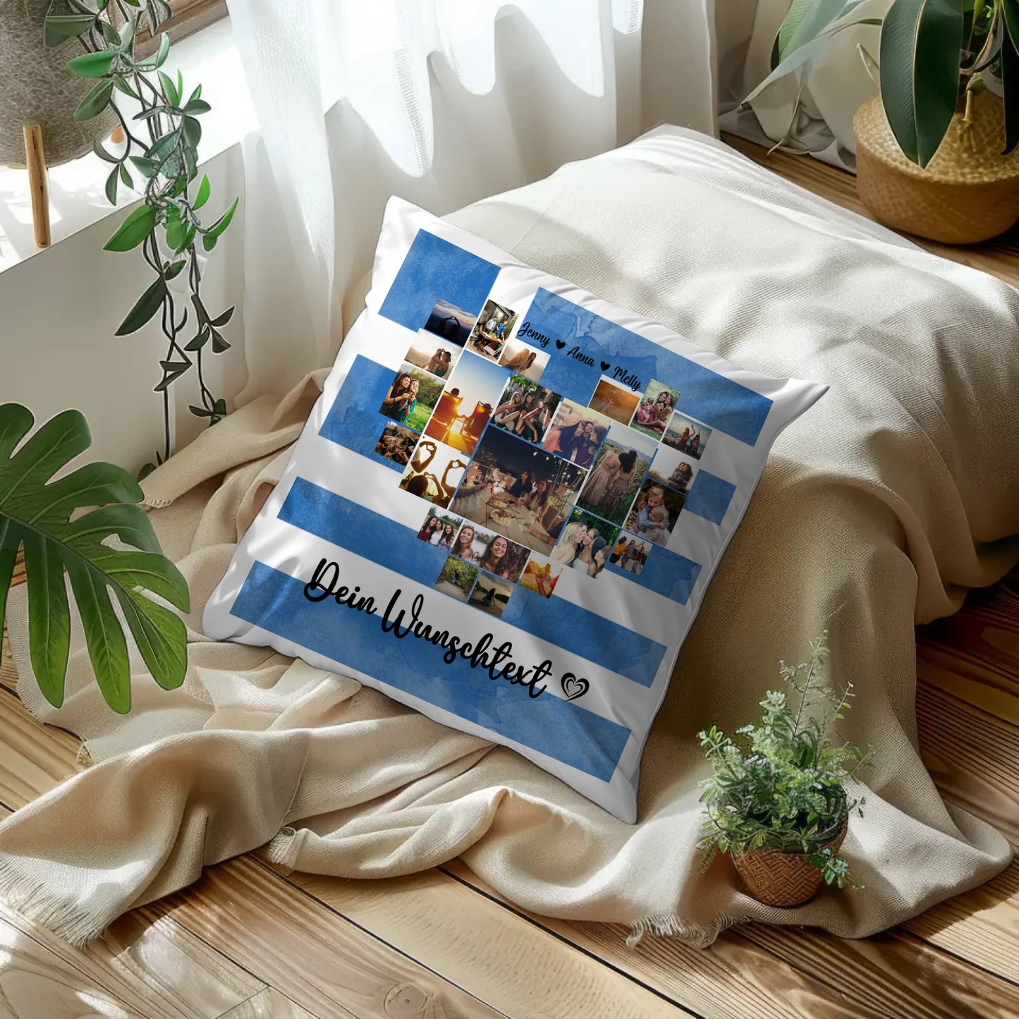 Kissen personalisiert Fotocollage für Beste Freundin Griechenland