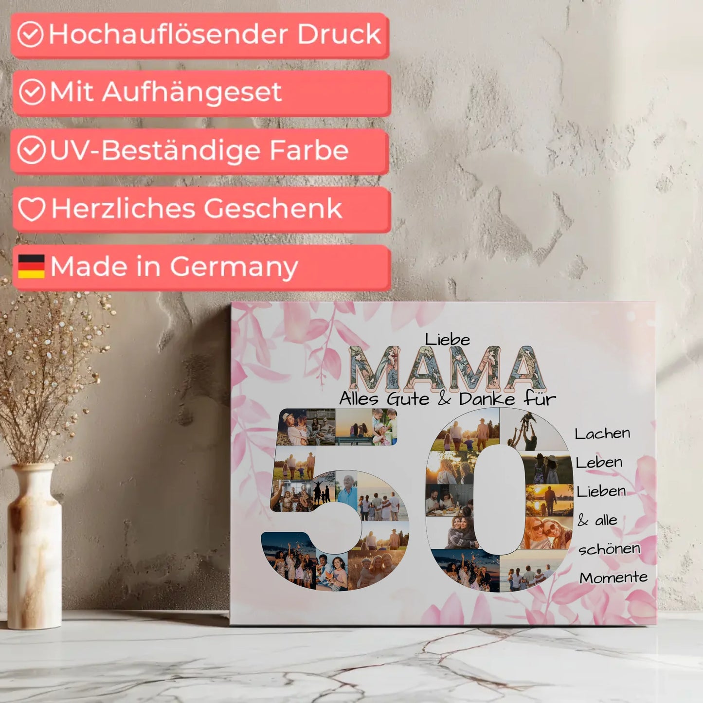 Geschenk zum 50 Geburtstag für Mama Fotos in Zahlen 8