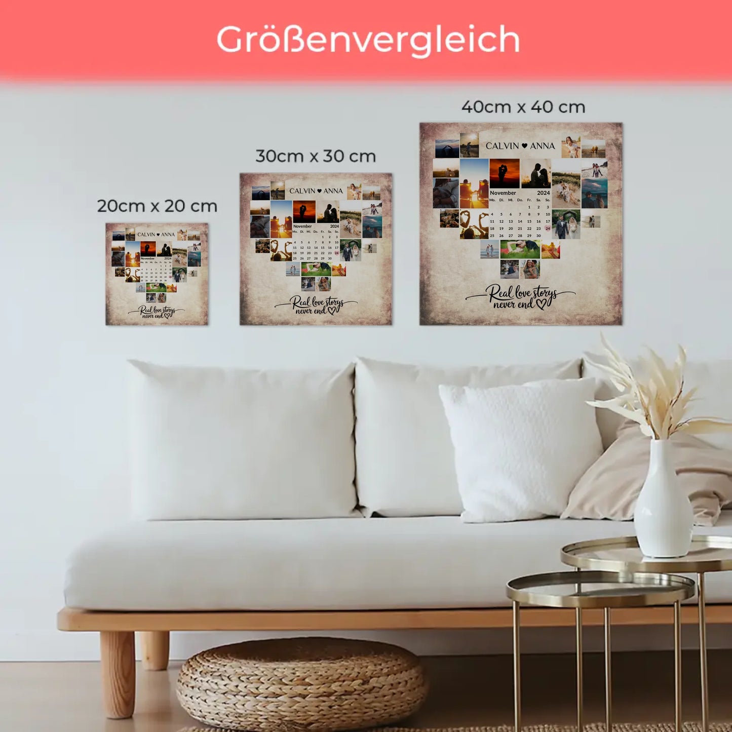 Fotoboard Poster Magnetisch Fotocollage Real Love Storys