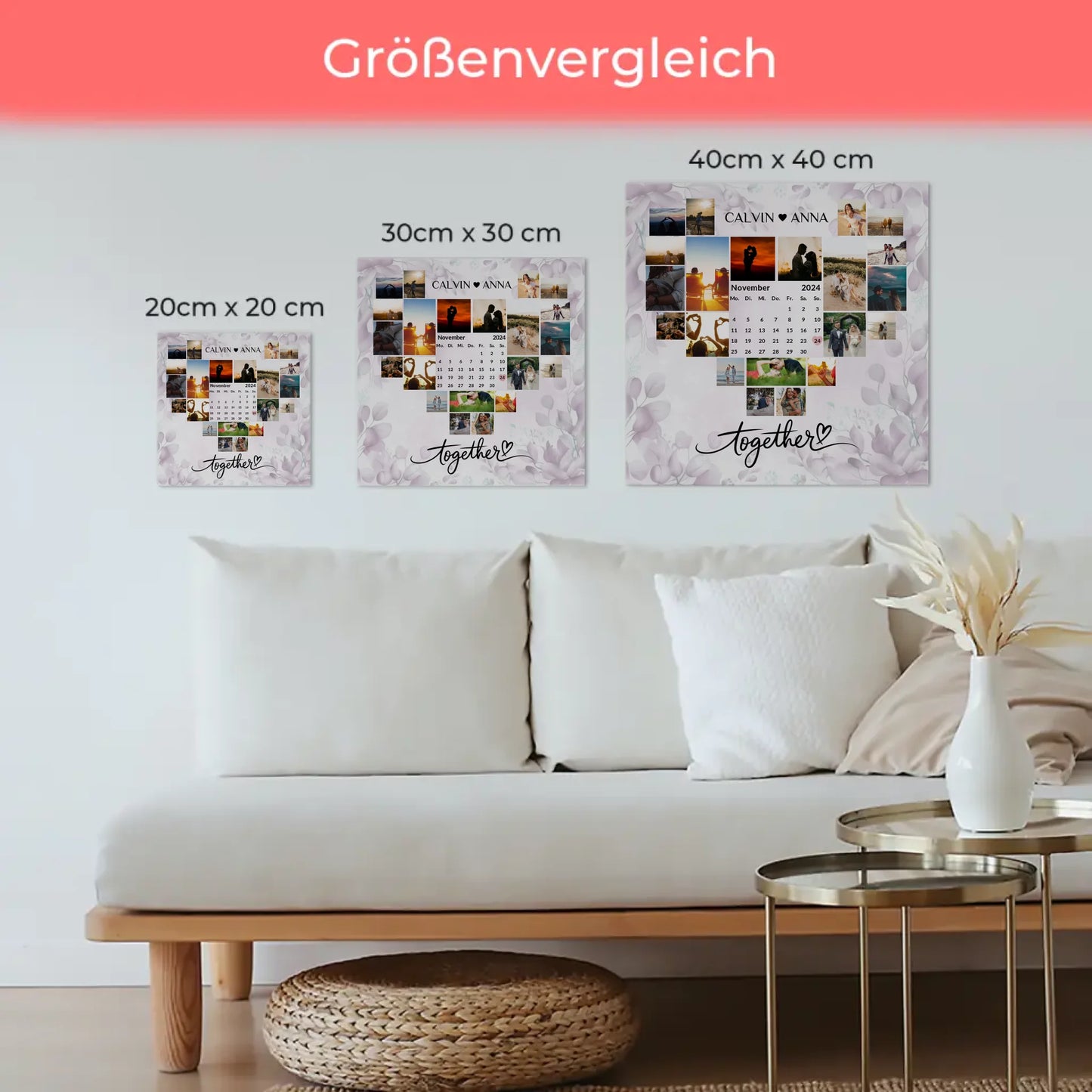 Magnet Poster Fotocollage Together - Personalisiertes Geschenk