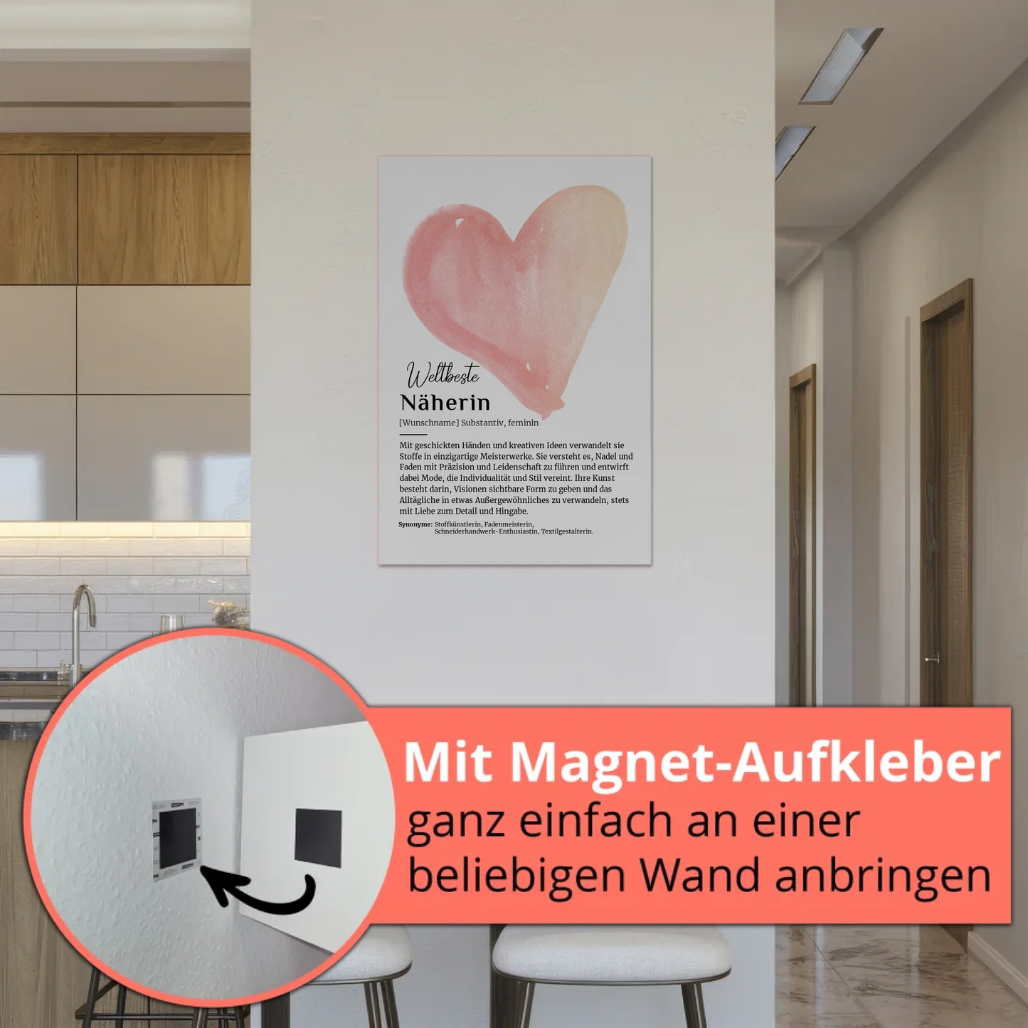 Magnet Poster Näherin Nähen mit Namen Geschenkidee