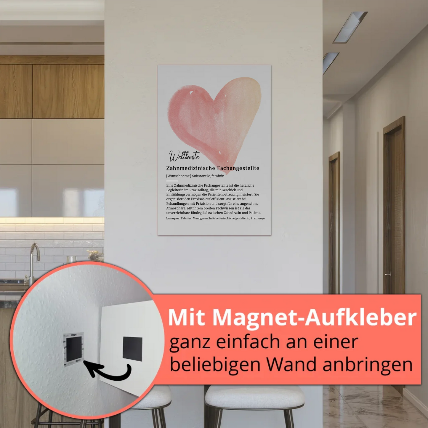 Magnetisches Fotoboard Kosmetikerin mit Namen Geschenkidee