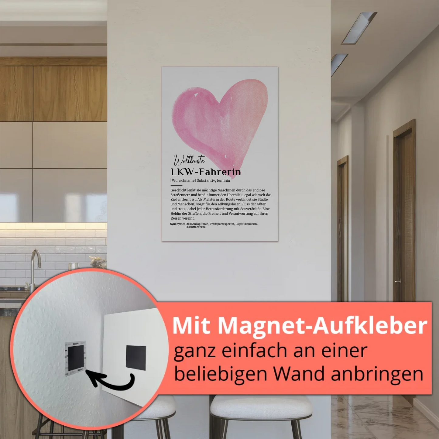 Fotoboard Poster Magnetisch LKW-Fahrerin mit Namen Geschenk