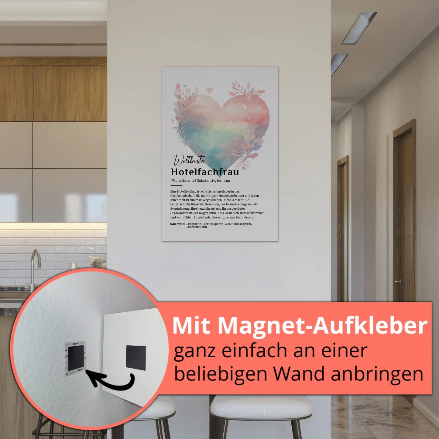 Fotoboard Magnetisch Hotelfachfrau mit Namen Geschenkidee