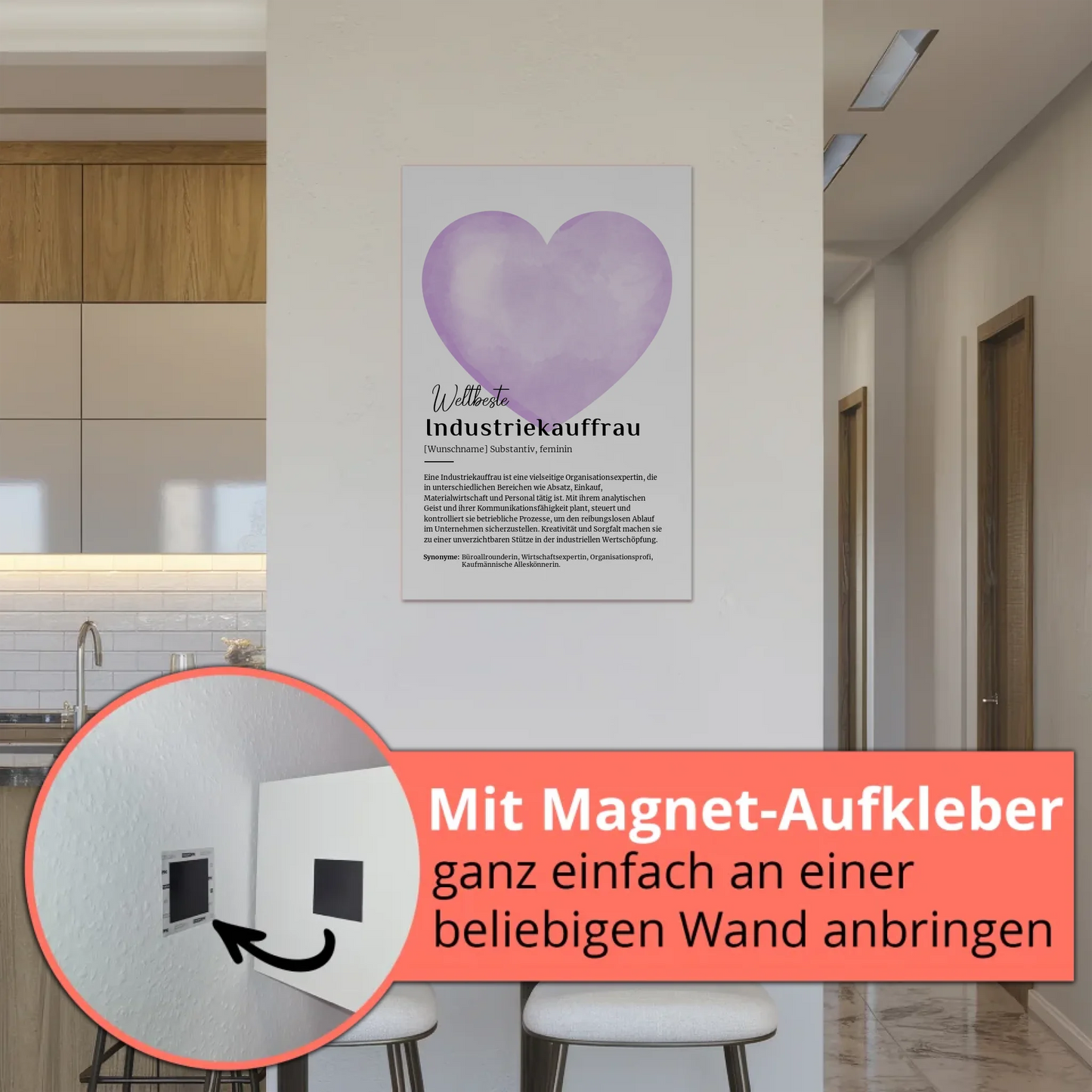 Magnetisches Poster Industriekauffrau mit Namen Geschenk