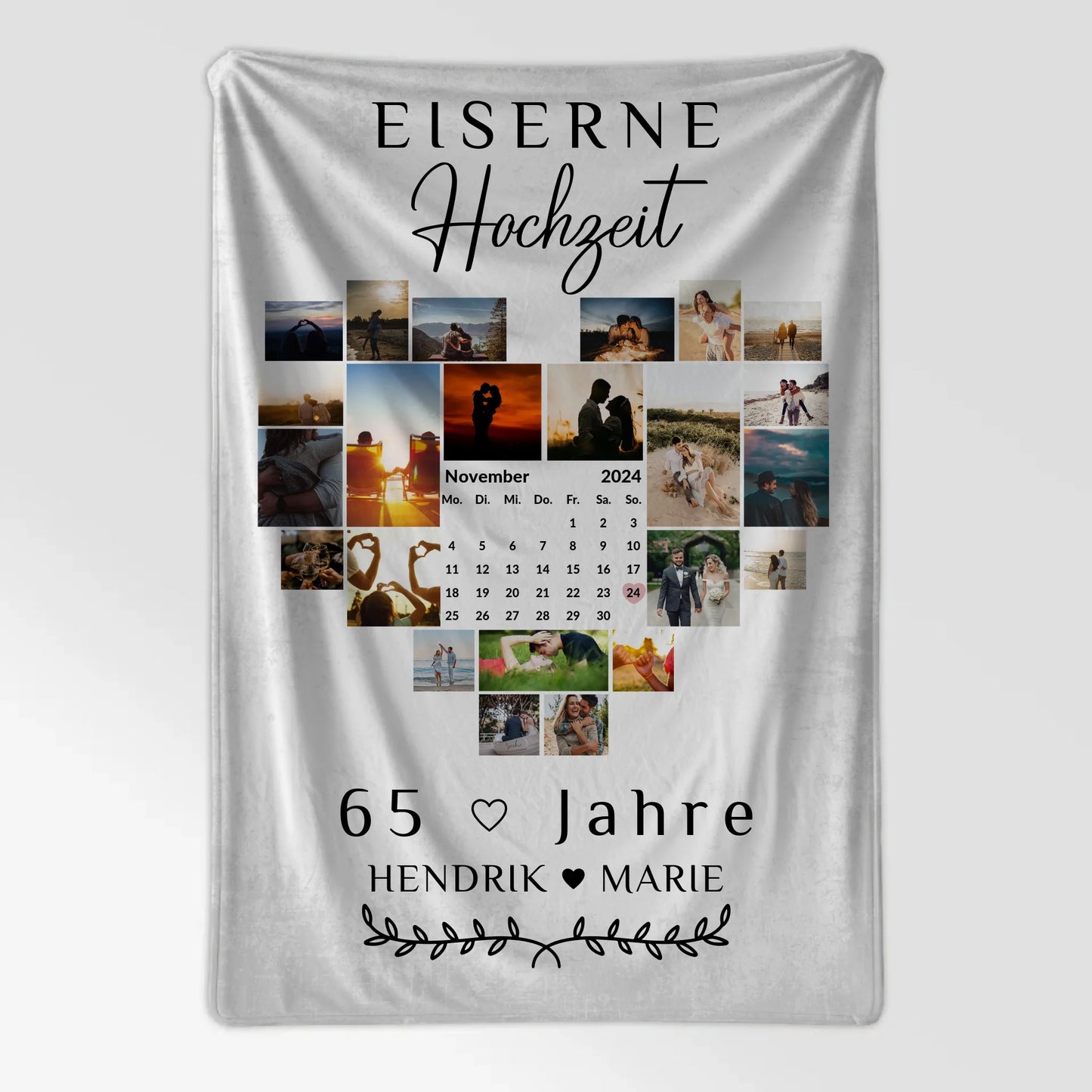 Kuscheldecke Foto 65 Hochzeitstag Eiserne Hochzeit Geschenk