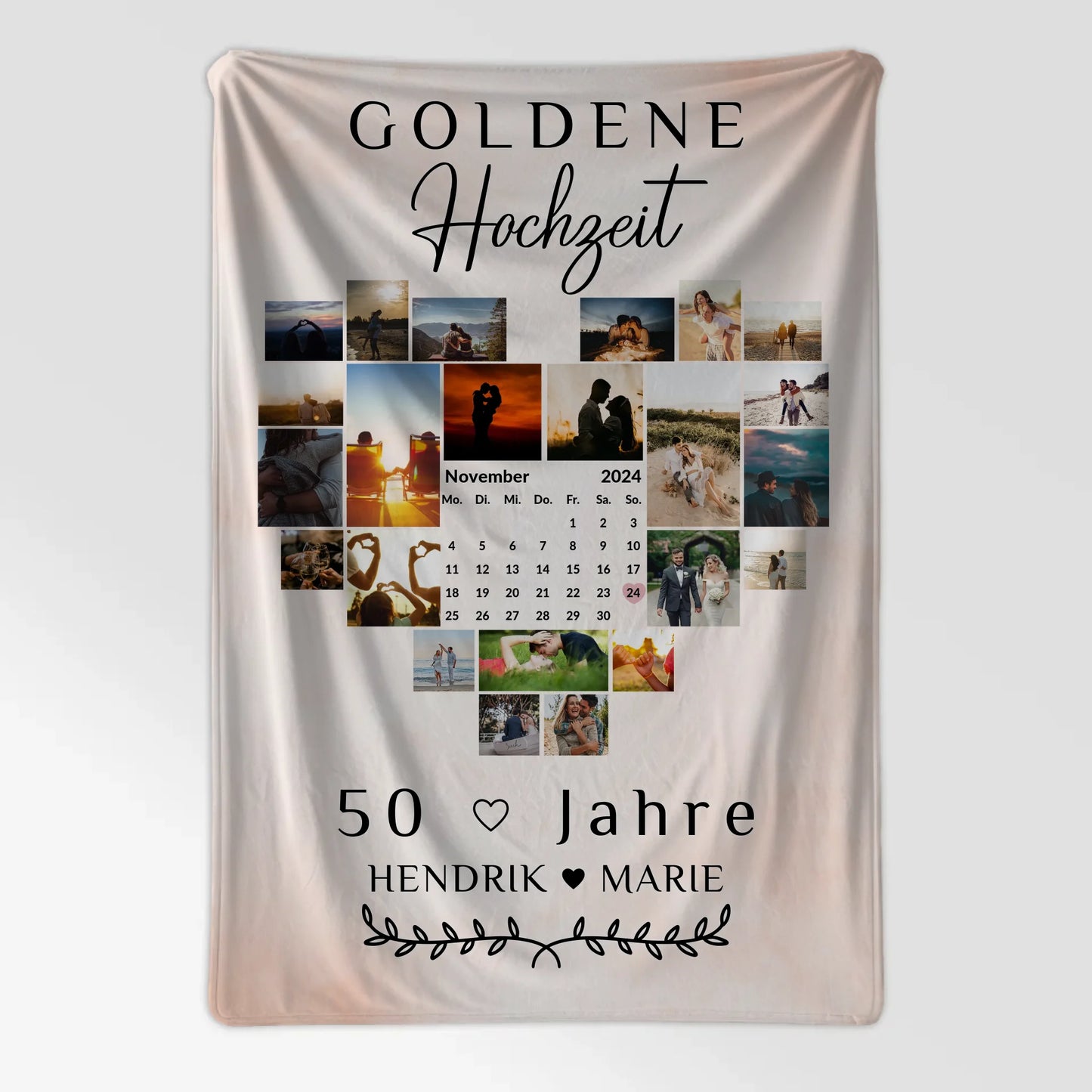 Kuscheldecke Mit Foto Geschenk für 50 Hochzeitstag