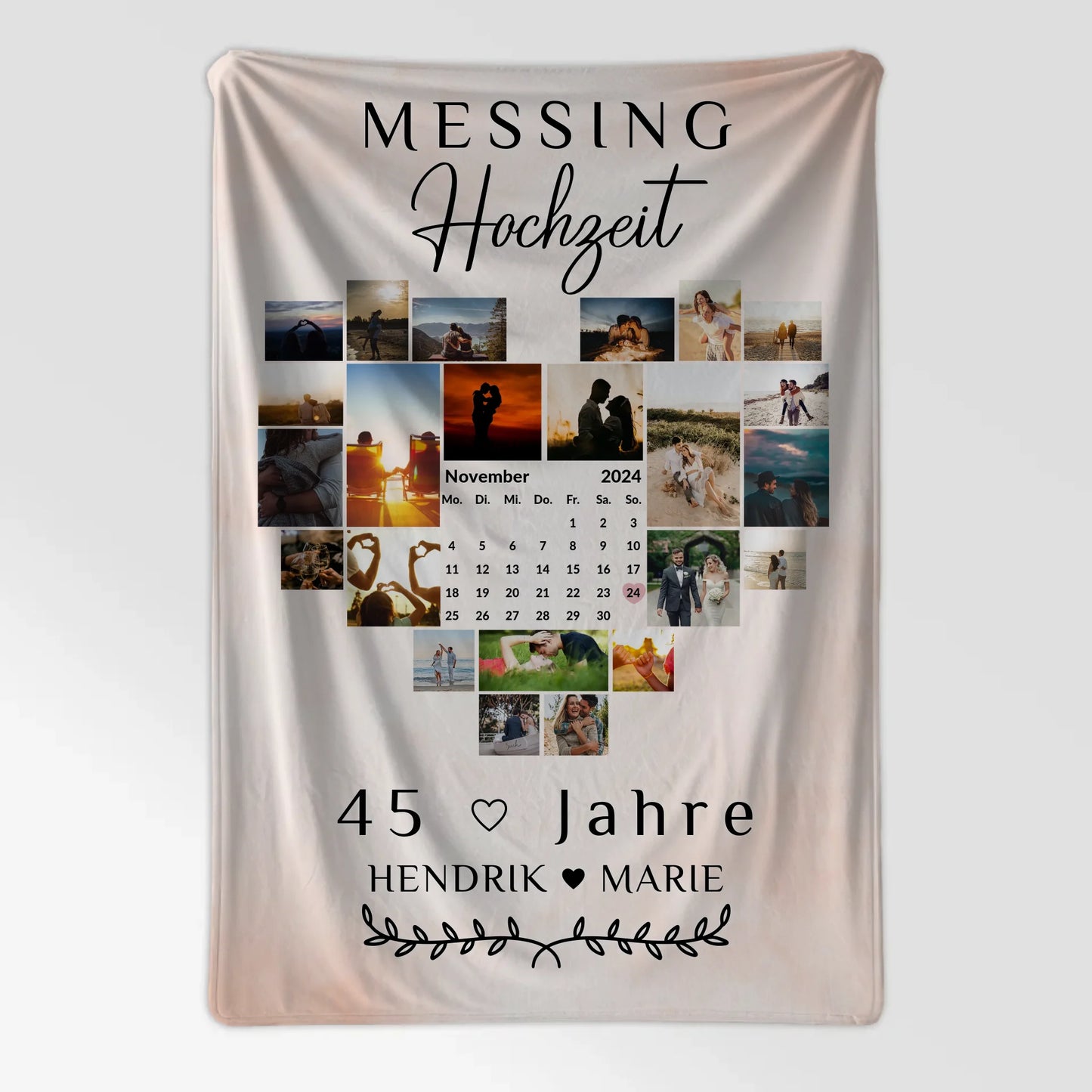 Foto Auf Kuscheldecke 45 Hochzeitstag Messinghochzeit Geschenk
