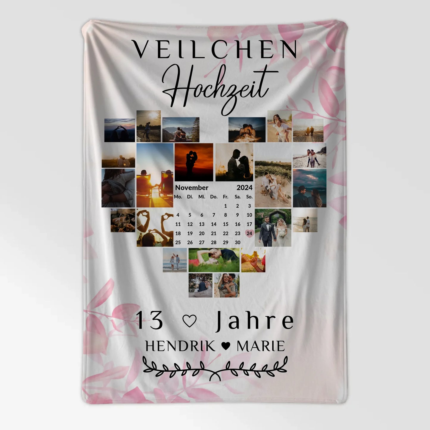 Kuscheldecke Mit Foto 13 Hochzeitstag Veilchenhochzeit Geschenk