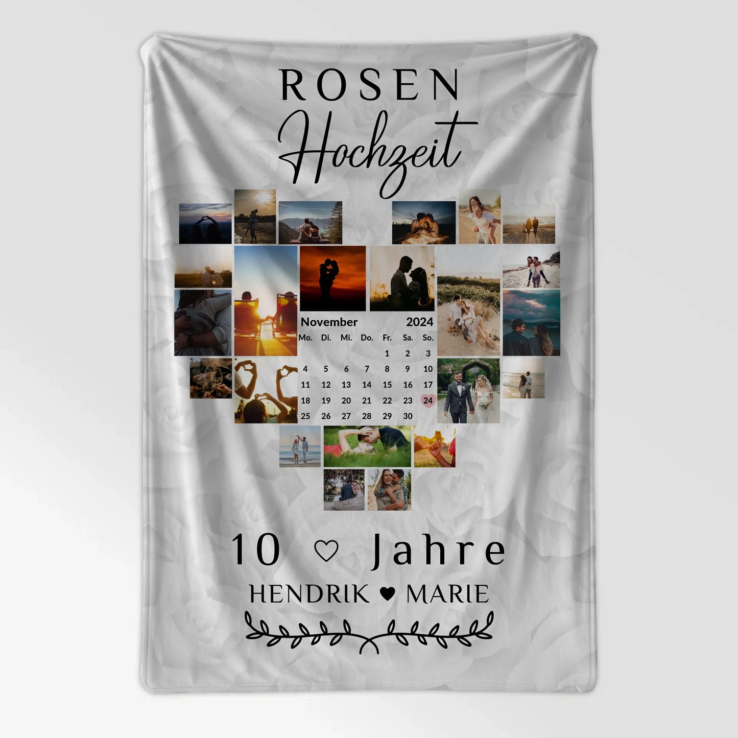 Decke Personalisiert Geschenk 10 Hochzeitstag Rosenhochzeit
