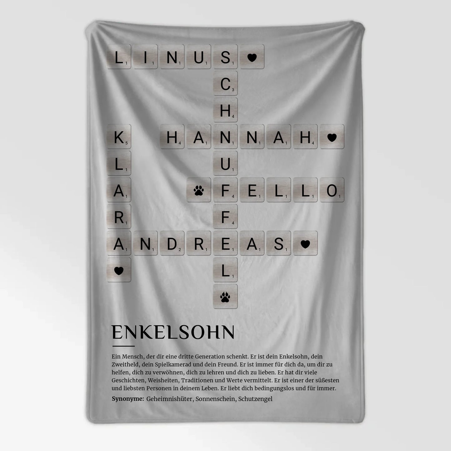 Personalisierte Foto Kuscheldecke Acrylglas Poster Puzzle mit Namen