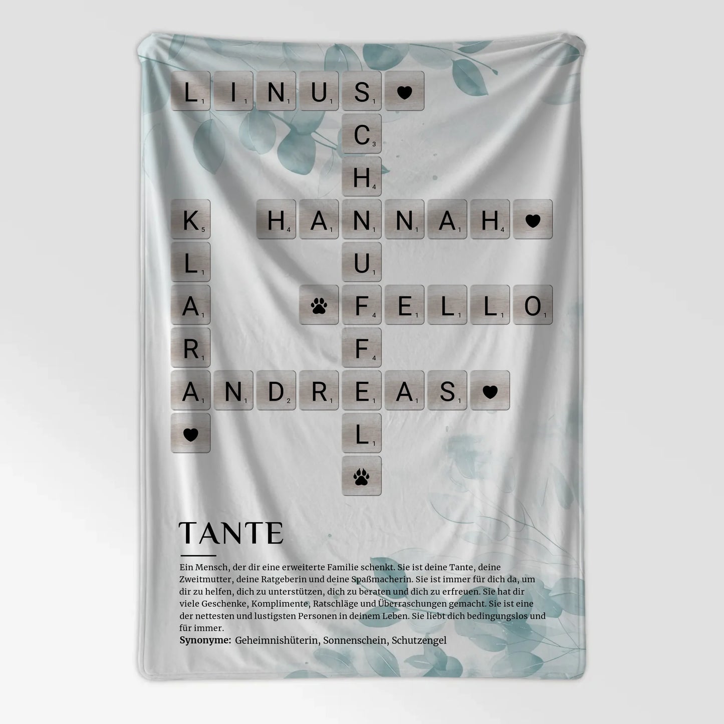 Personalisierte Decke Acrylglas Foto Poster Kreuzworträtsel