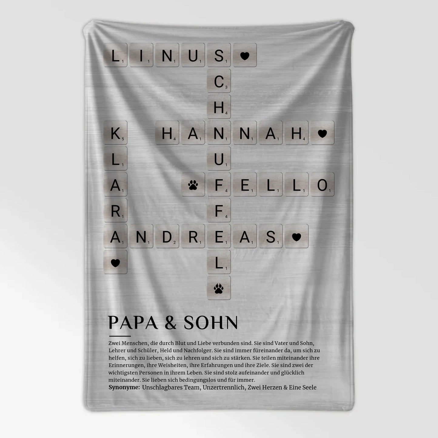 Personalisierte Decke Definition Papa Sohn Kreuzworträtsel