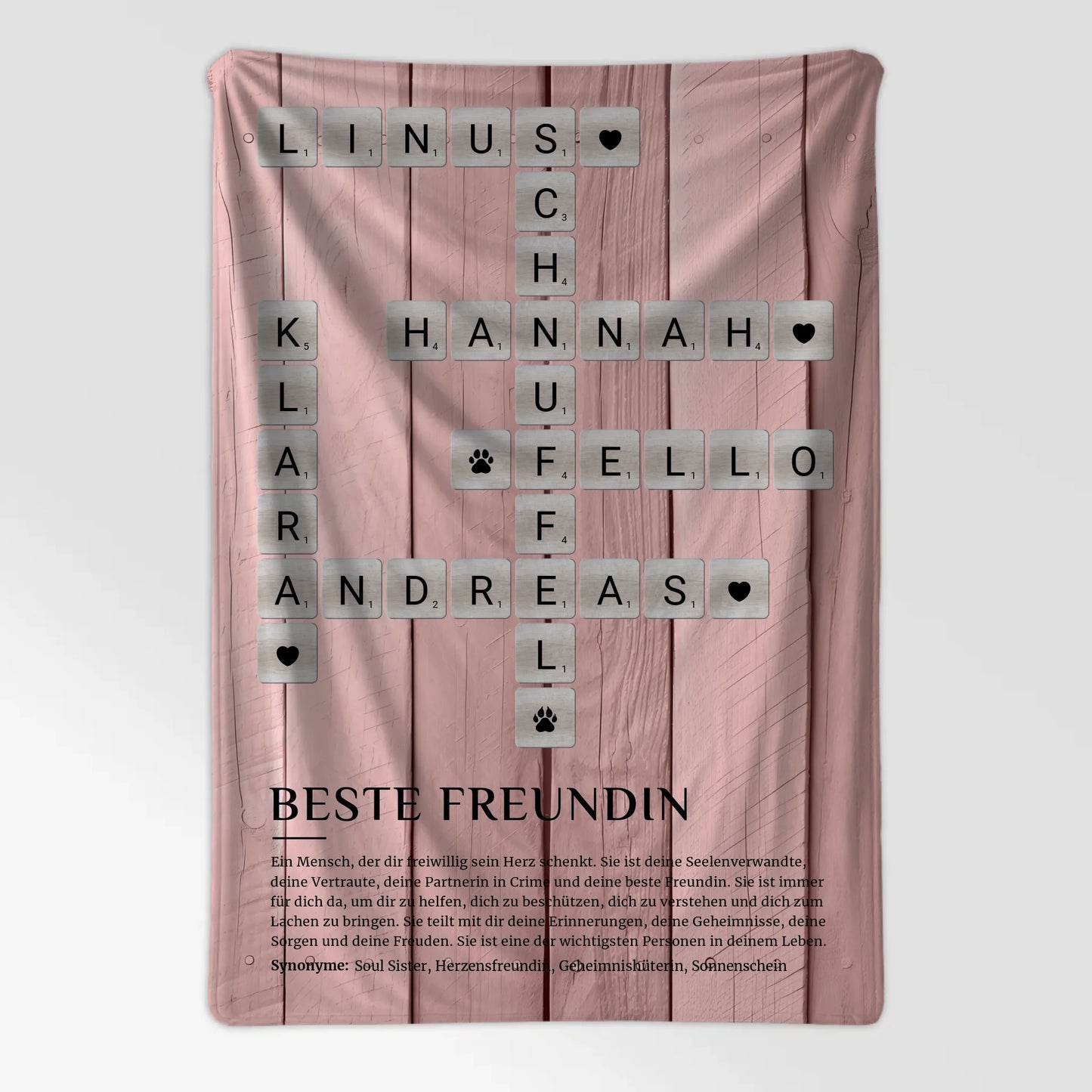 Foto Auf Decke Personalisiert Kreuzworträtsel Beste Freundin
