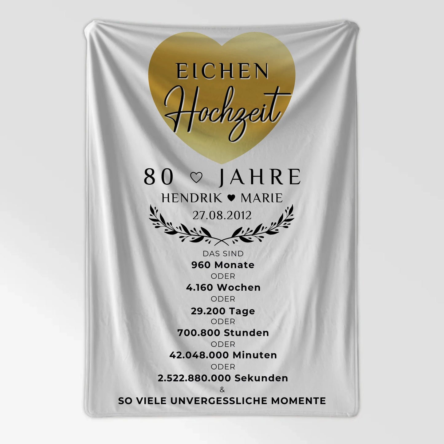 Kuscheldecke Foto 80 Hochzeitstag Eichenhochzeit Geschenk