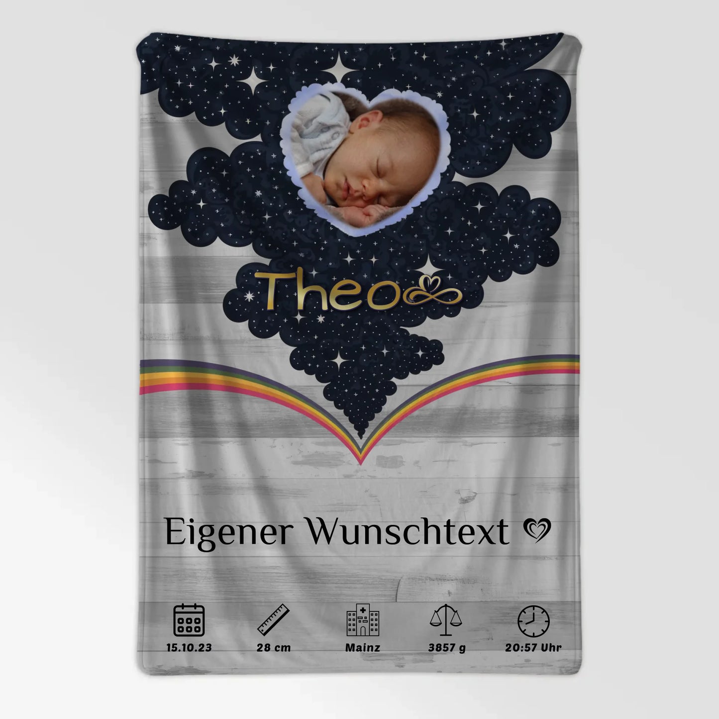 Babydecken Mit Namen Pastell Hell für Jungen & Mädchen