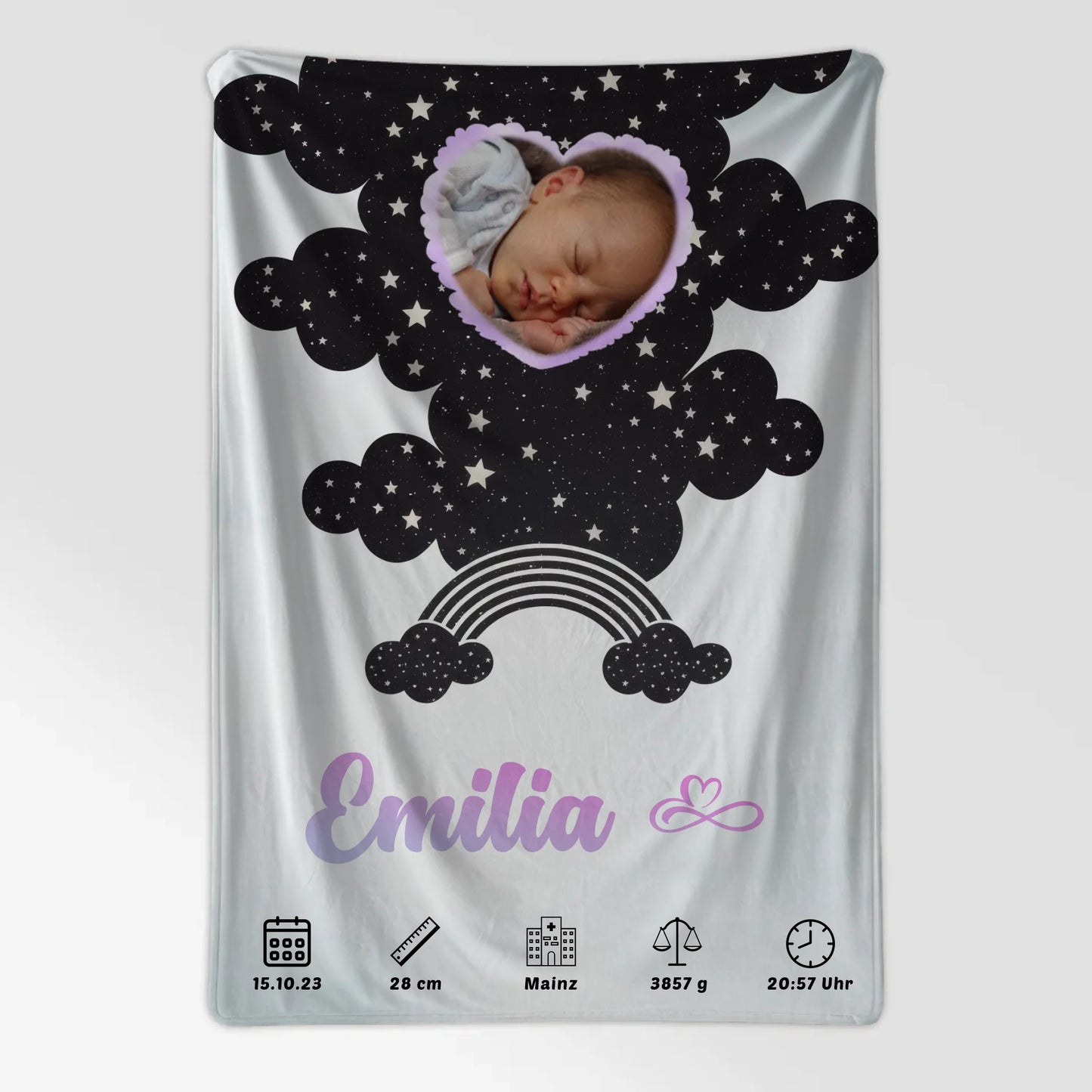 Personalisierte Babydecken Mit Namen Wasserfarben Mintgrün