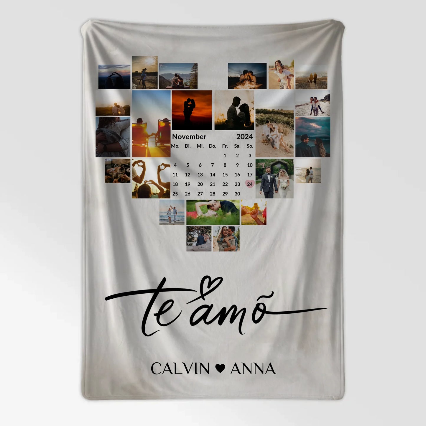 Decke Personalisiert Fotocollage Te Amo Geschenkideen