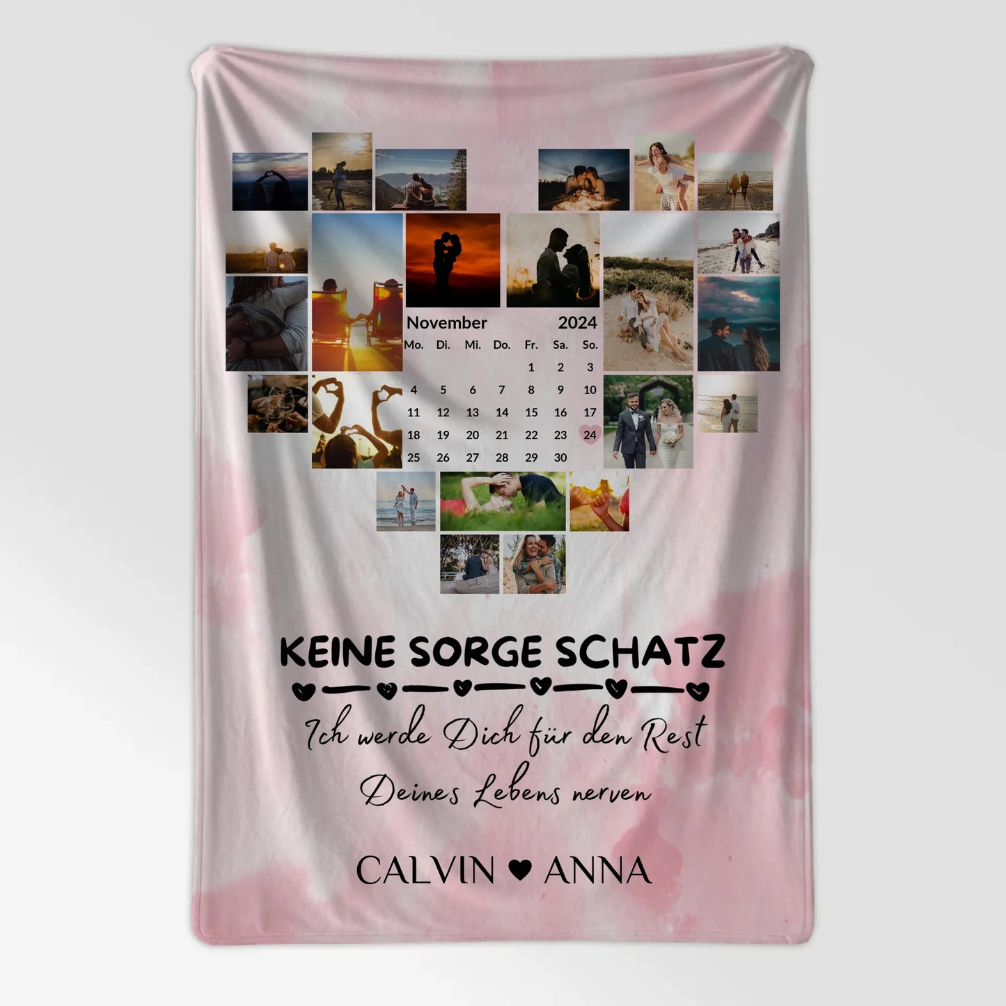 Fotodecke Fotocollage Keine Sorge Schatz Geschenkidee