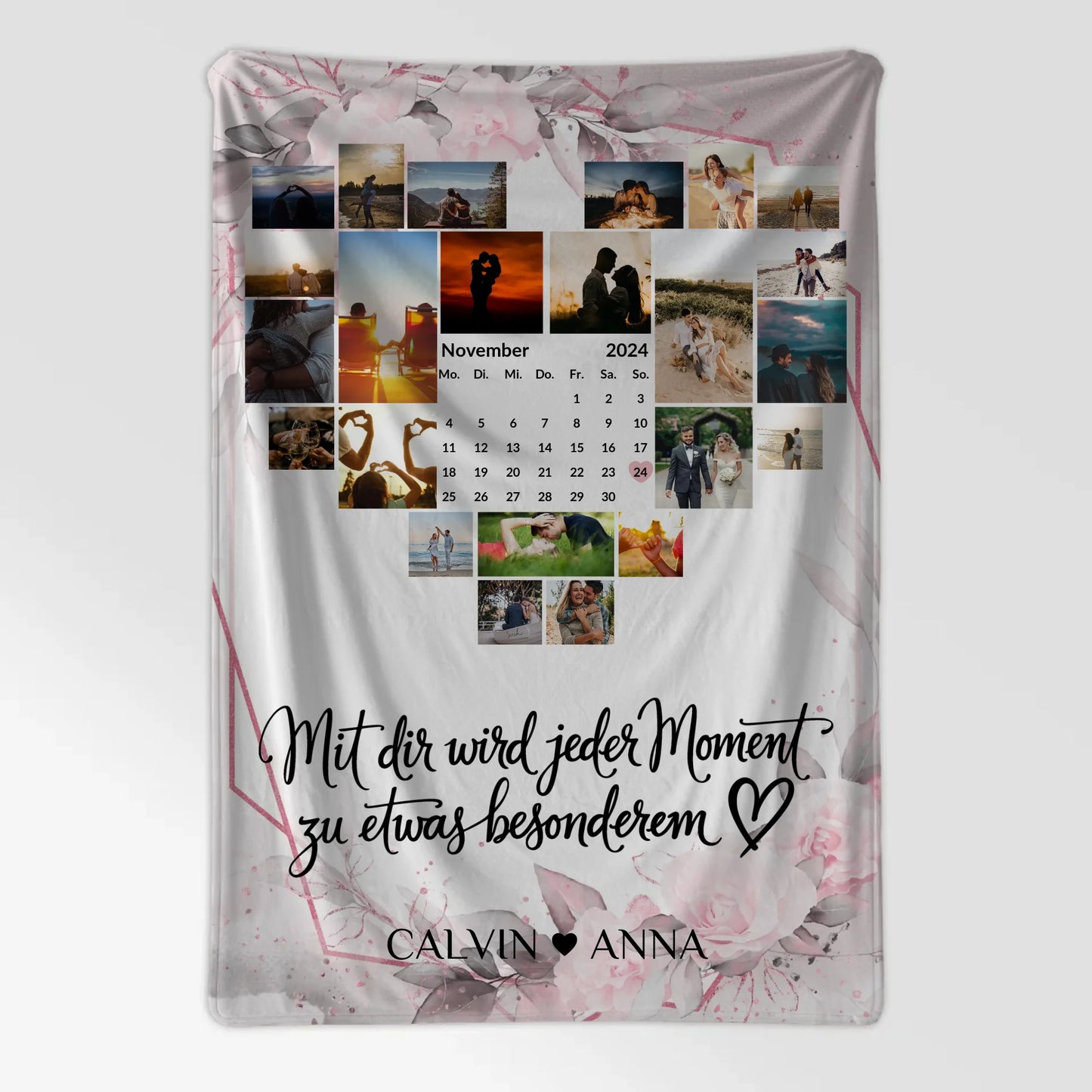 Personalisierte Decke Fotocollage Jeder Moment Geschenk