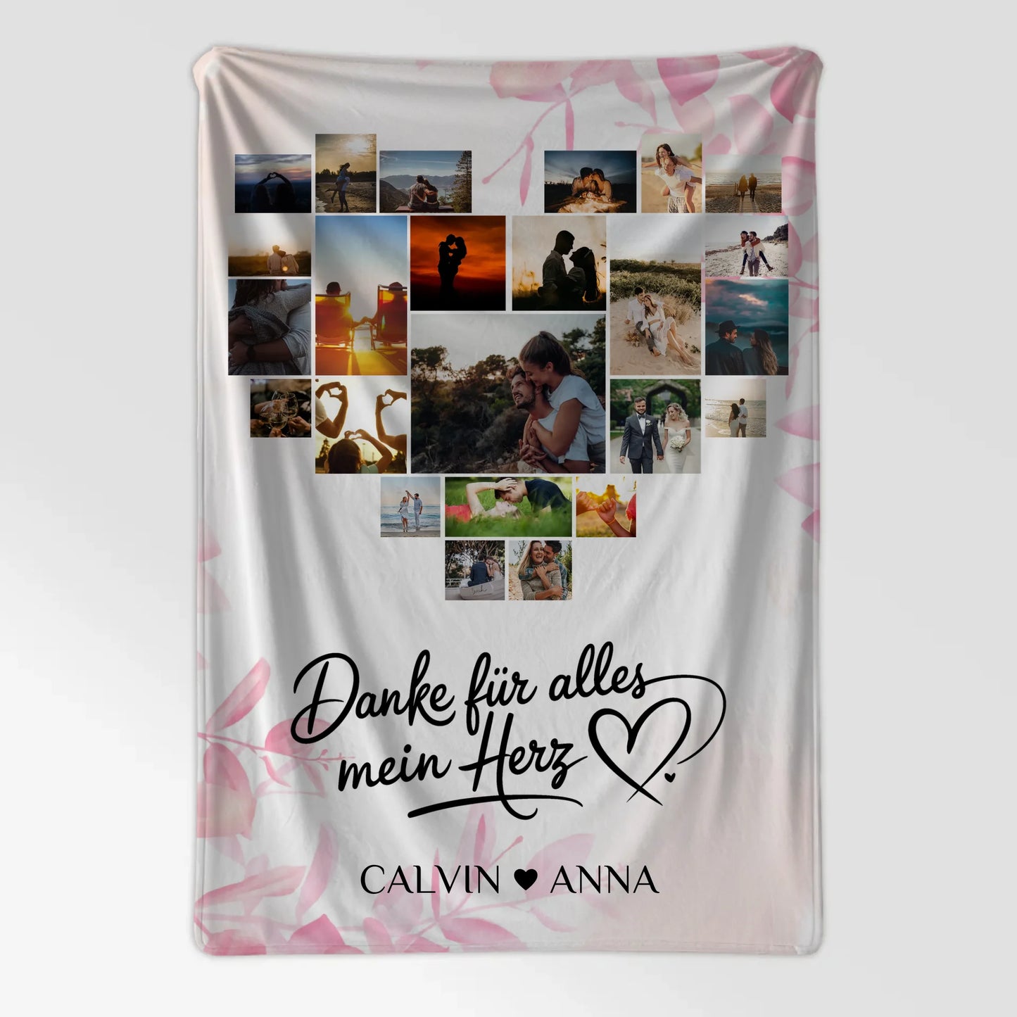 Personalisierte Decke Fotocollage Danke Für Alles Herz
