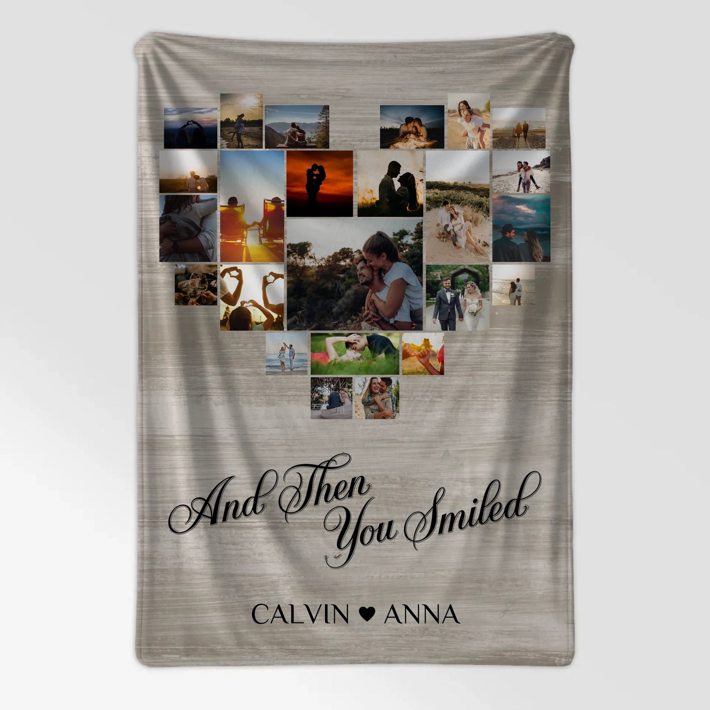 Personalisierte Decke Fotocollage All Of Me Loves You