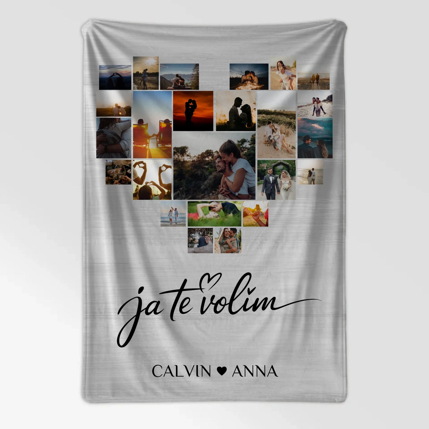 Personalisierte Decke Fotocollage Ja Te Volim Geschenk