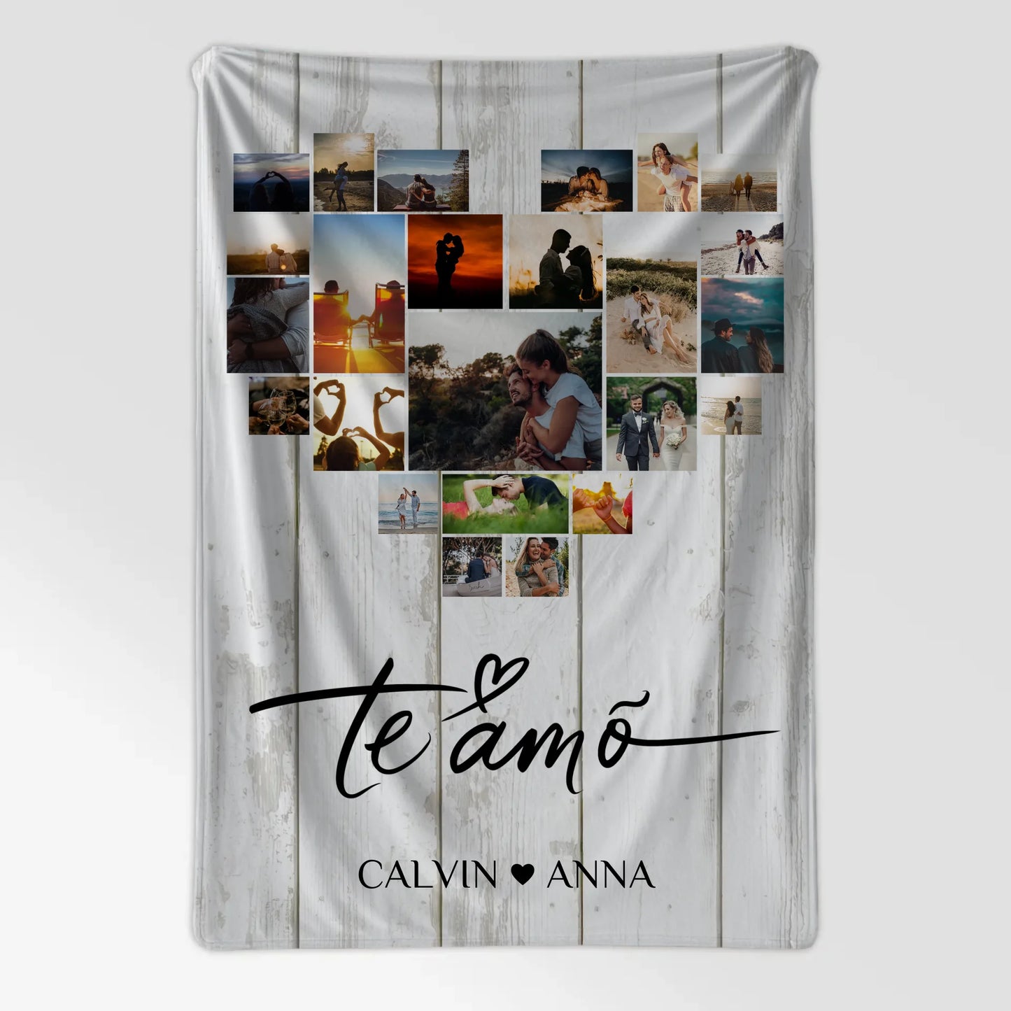 Foto Auf Decke Personalisiert Fotocollage Te Amo