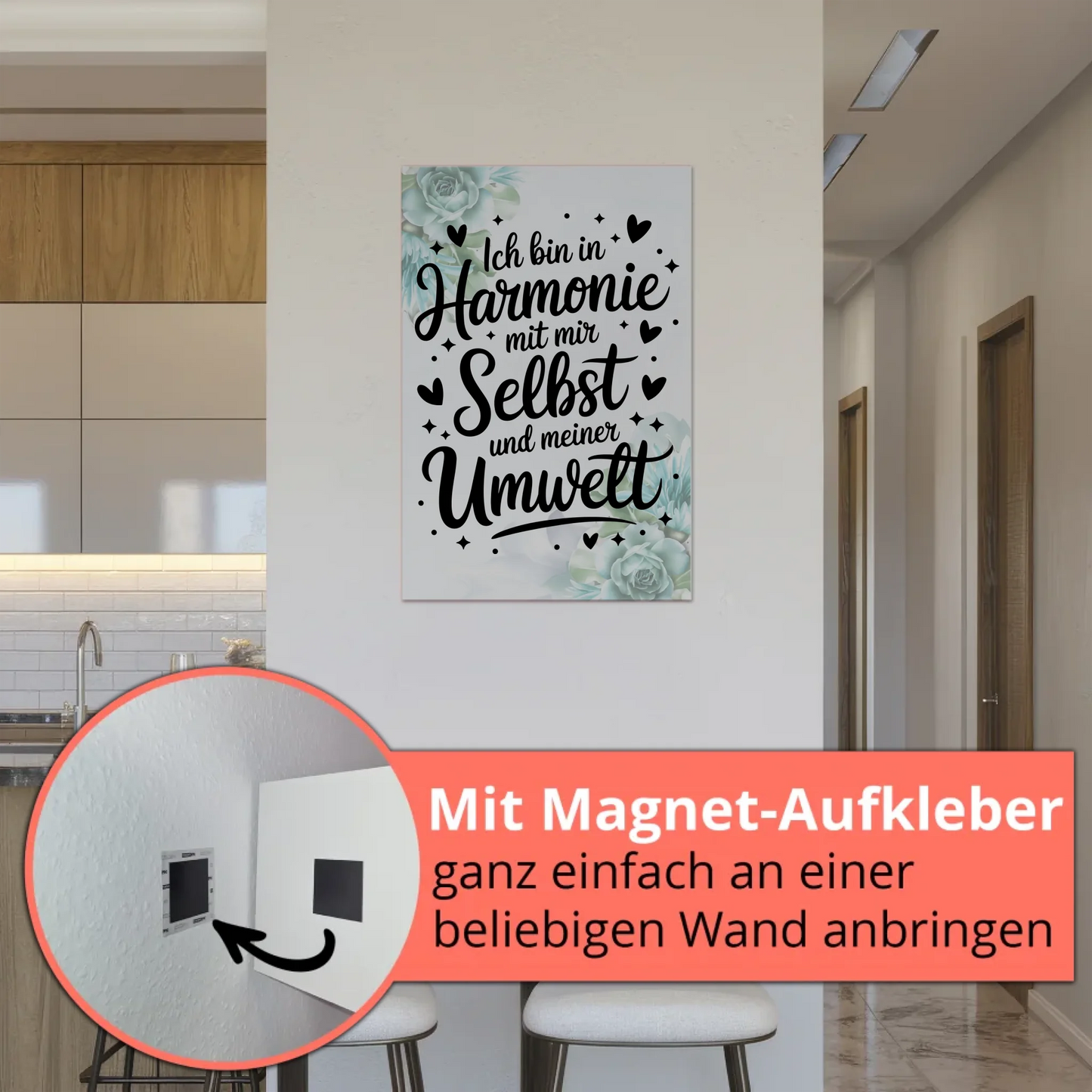 Affirmation Magnet Wandbild Ich bin in Harmonie Poster Fotoboard