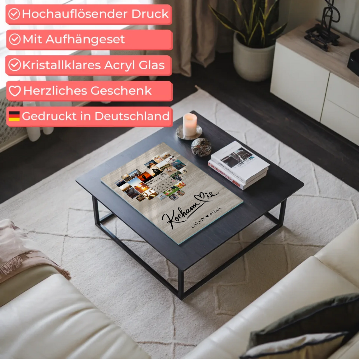 Paar Acrylglas Bild Fotocollage Kocham Cie Geschenk