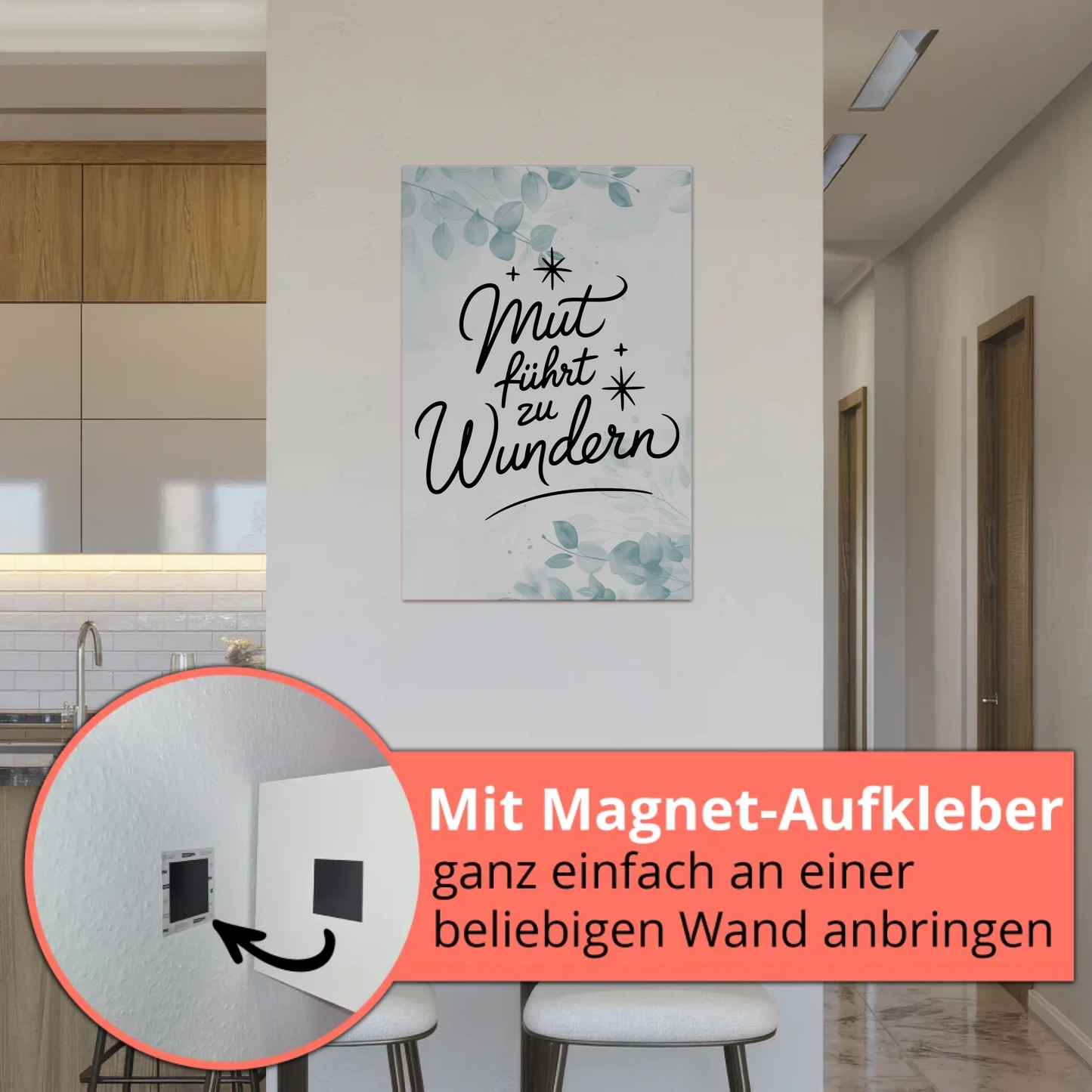 Magnetisches Sprüche Poster Affirmation Mut Wunder