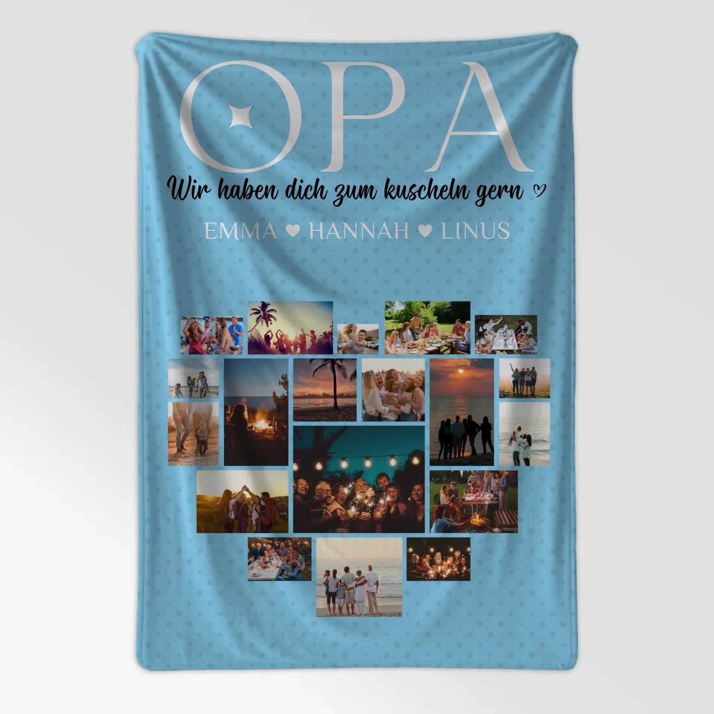 Foto Auf Decke Personalisiert Opa Fotocollage Zum Kuscheln Gern