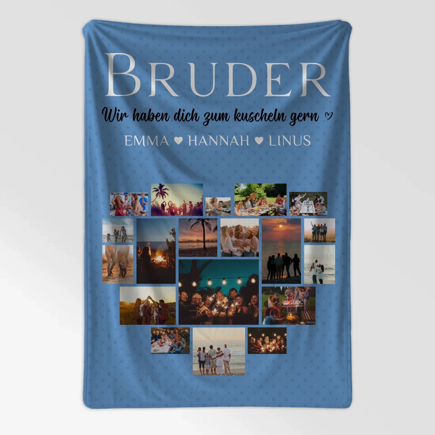 Fotodecke Fotocollage Bruder Zum kuscheln gern Geschenk