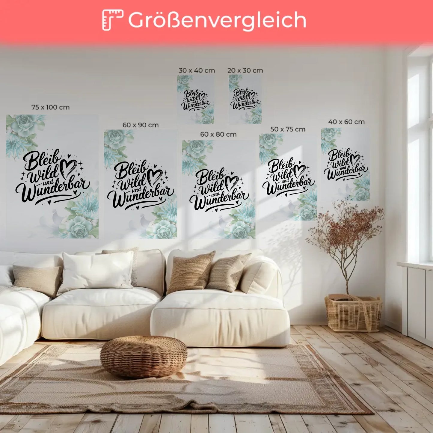 Leinwand Spruch Bleib wild und wunderbar personalisiert Geschenk