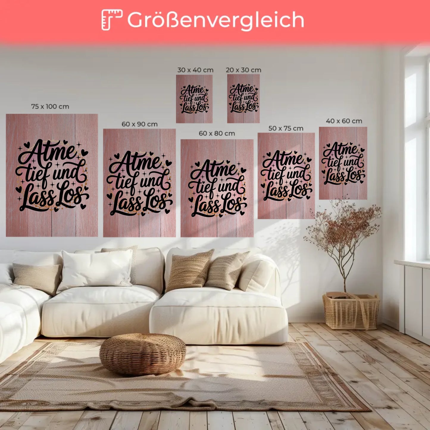 Leinwand Spruch Atme tief und lass los personalisiert dekorativ