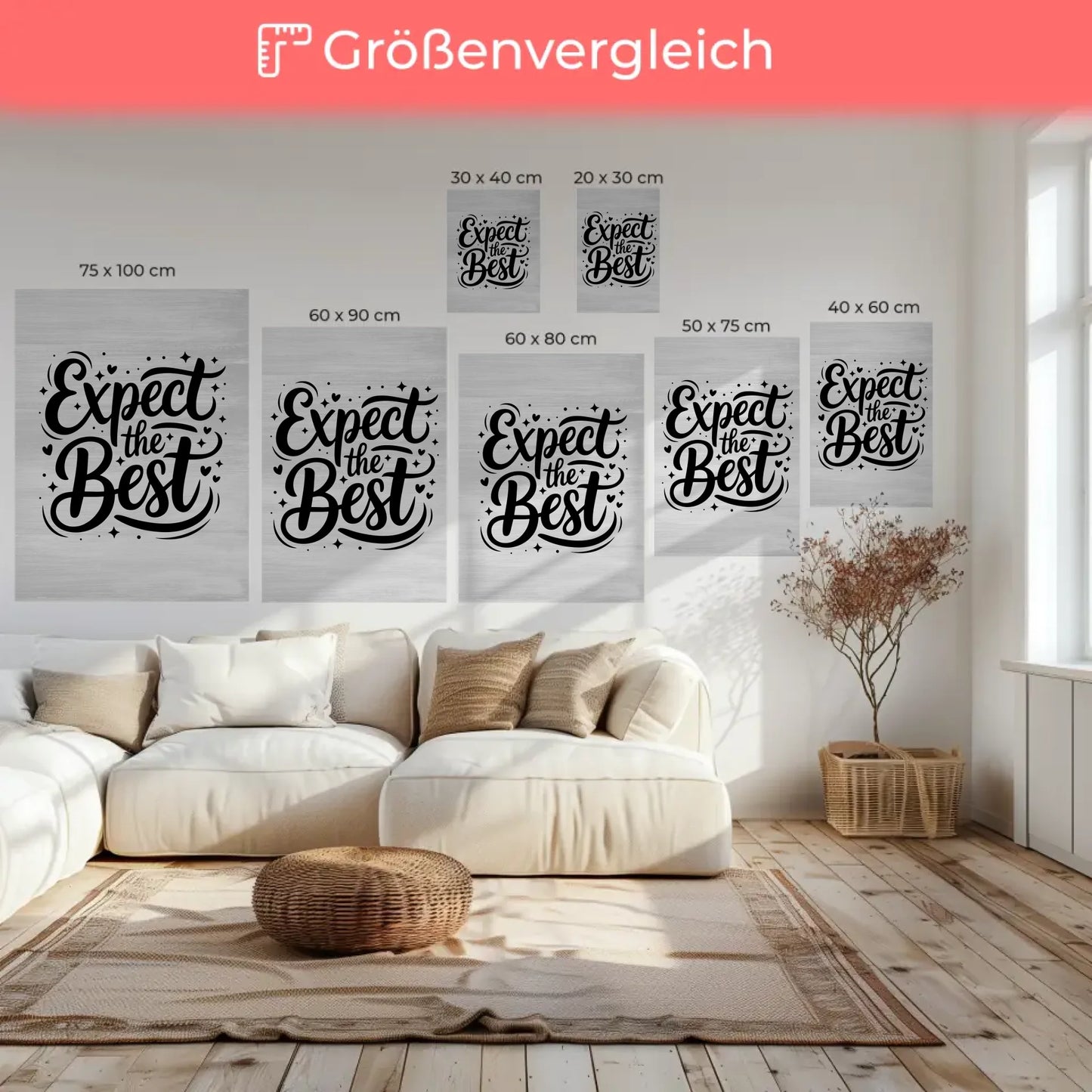 Leinwand Mit Spruch Expect the best Personalisiertes Geschenke