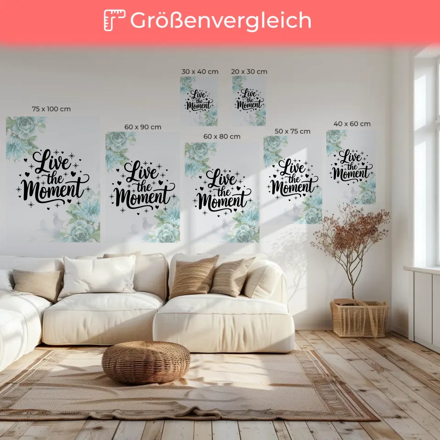 Leinwand Mit Spruch Live the moment Persönliches Geschenk