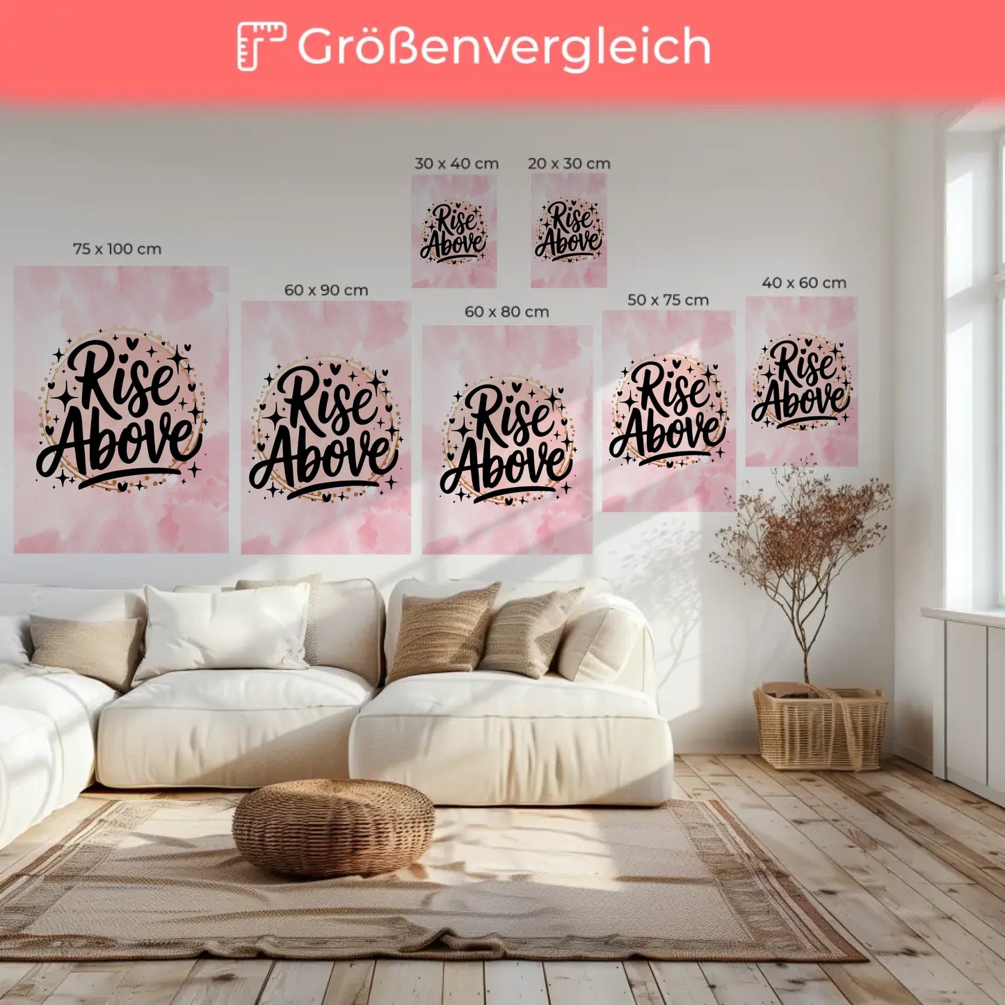 Leinwand Mit Spruch Rise Above Personalisiertes Geschenk